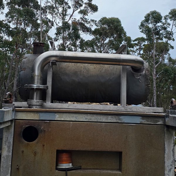 Modifications to stainless steel exhaust system.