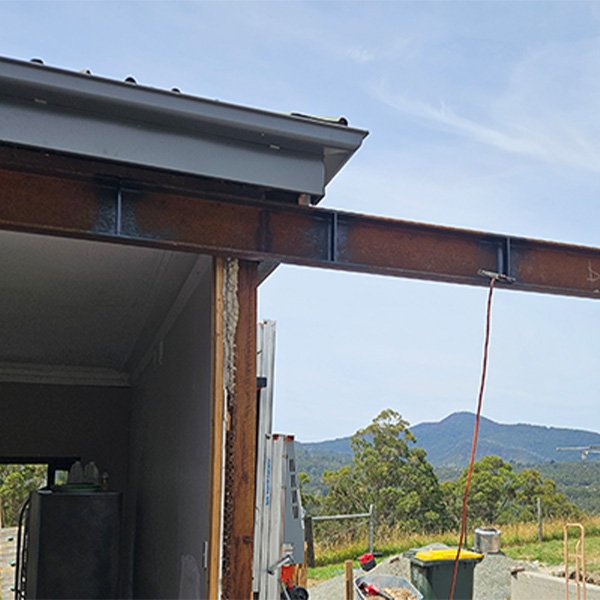 New steel beam install for a home extension.