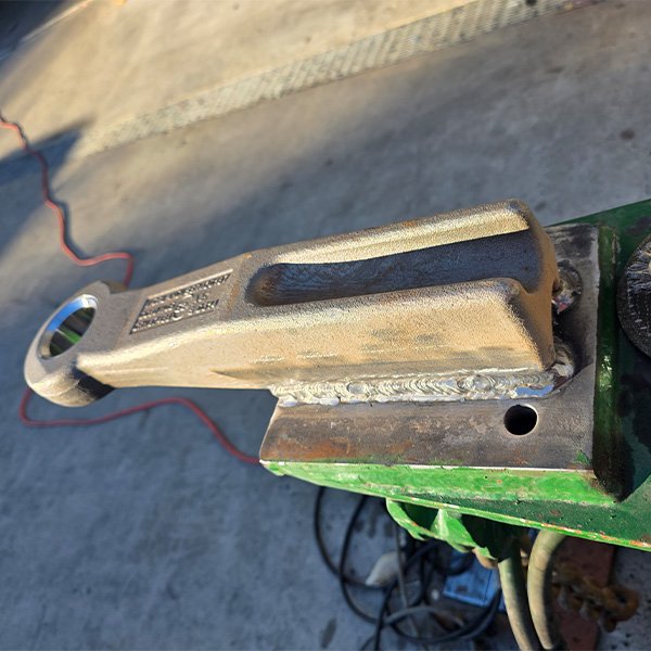 Custom, heavy trailer hitch.